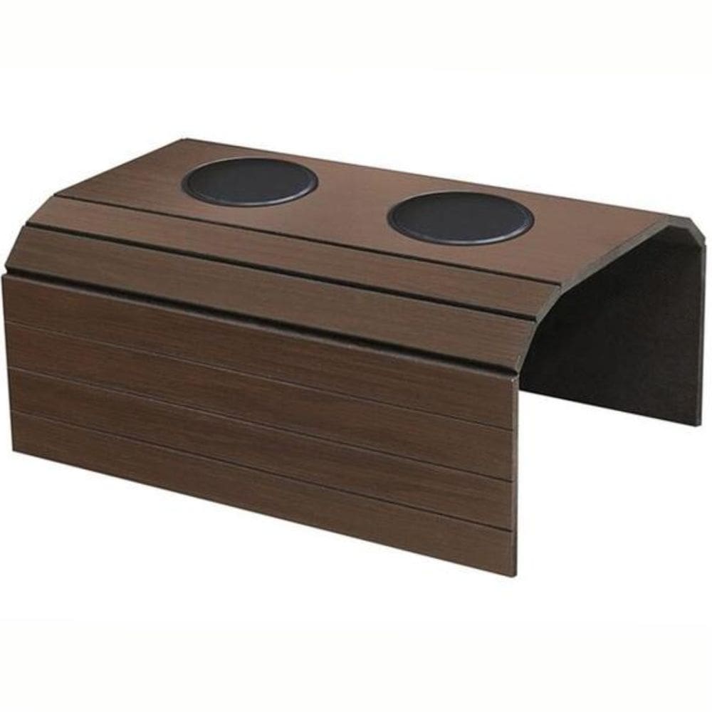 Esteira Porta Copo Retangular De Madeira para Braço de Sofá Duplo Tabaco