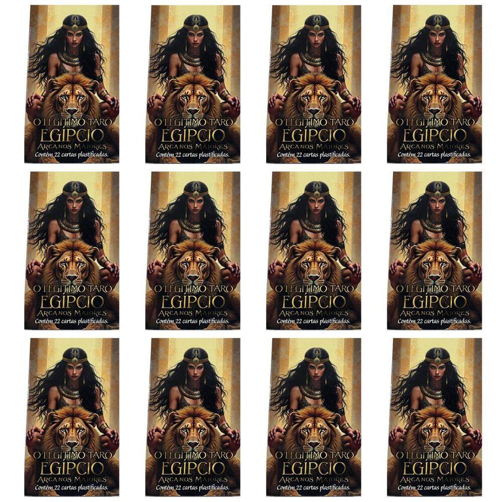 Kit 12 Tradicional Tarô Egípcio Arcanos Maiores 22 Cartas