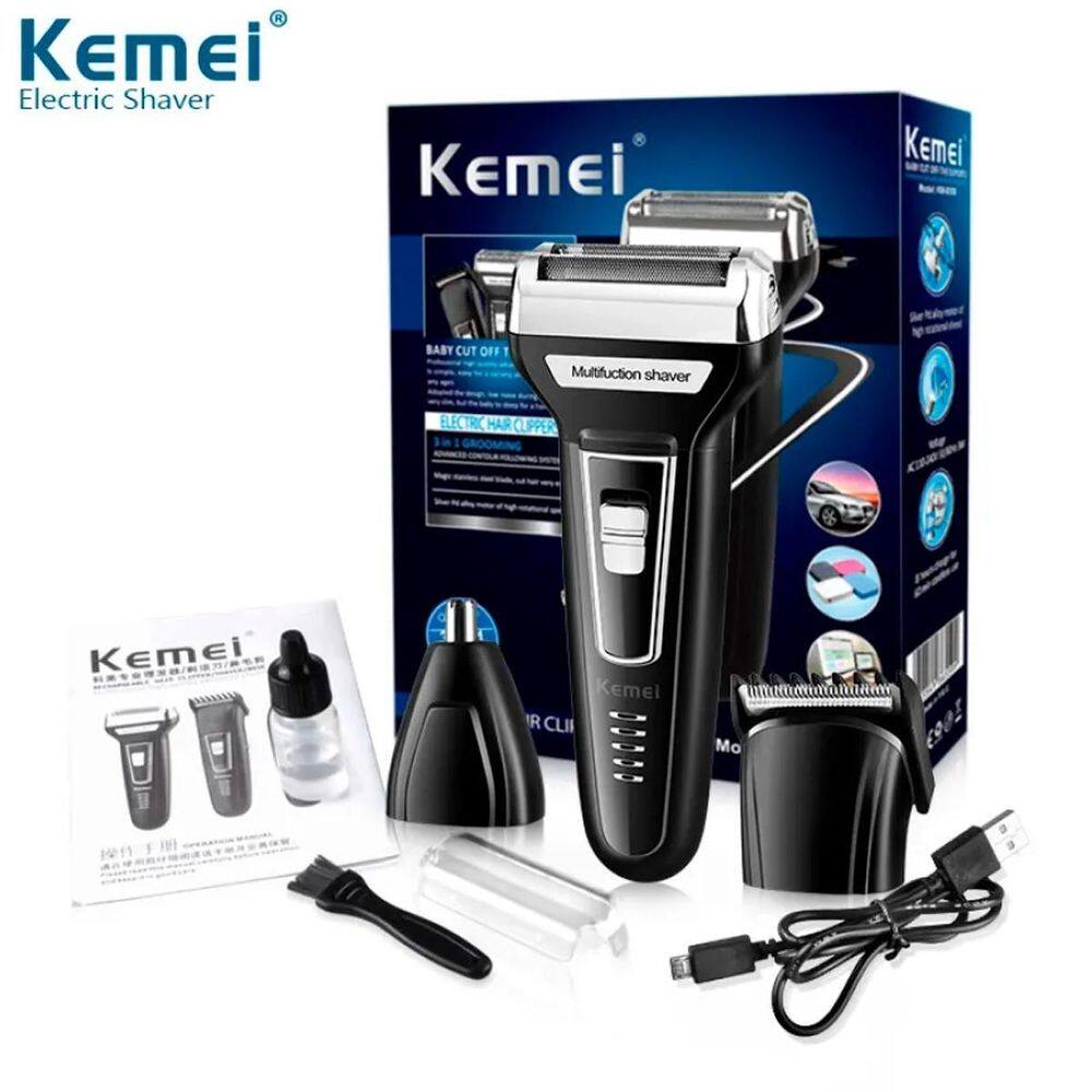 Kemei 3 Em 1 Kit Leve Compacta