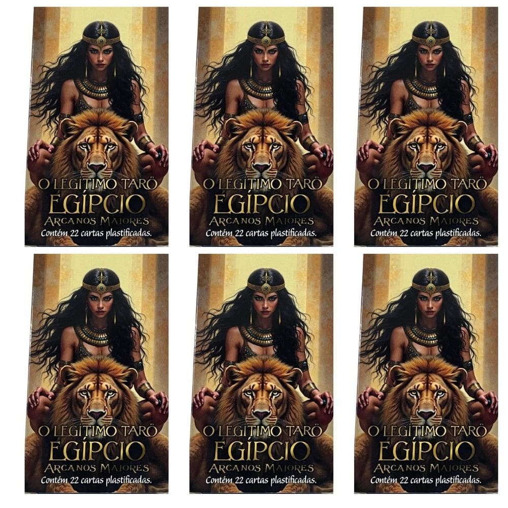 Kit 6 Tradicional Tarô Egípcio Arcanos Maiores 22 Cartas