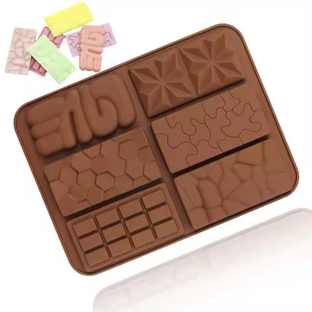 Forma Molde Silicone Barra Tablete Chocolate Confeitaria