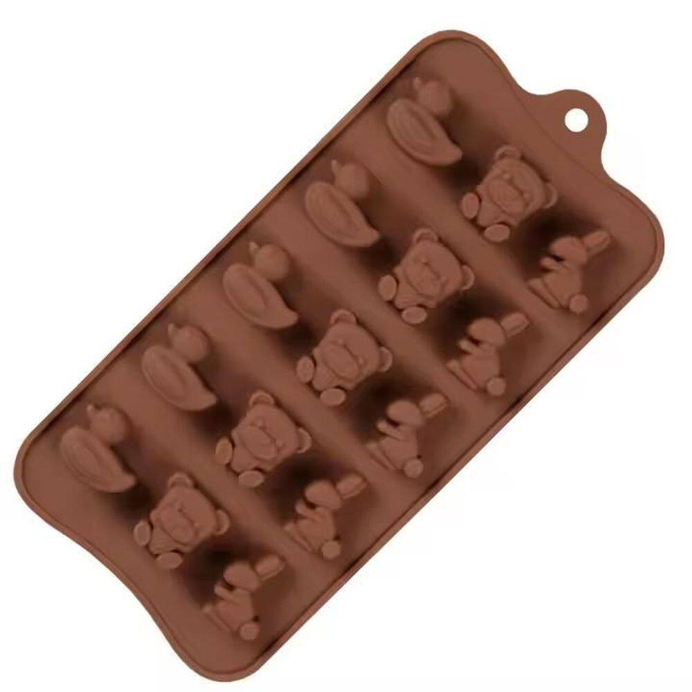 Molde Silicone Chocolate Bombom Doce Pato Coelho Urso 21.5Cm