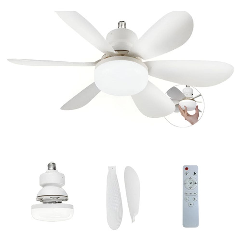 Ventilador De Teto Com Lâmpada Led Silencioso Com Controle