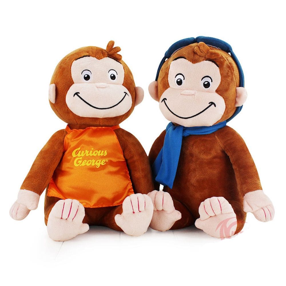 Boneca de brinquedo de pelúcia Curious Monkeys George 30 cm, 2 unidades