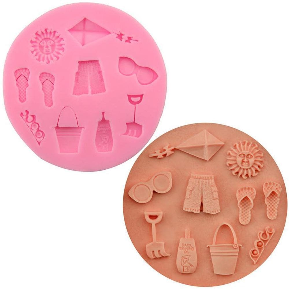 Molde Silicone Praia Chinelo Sol Verao Ondas Pipa Oculos