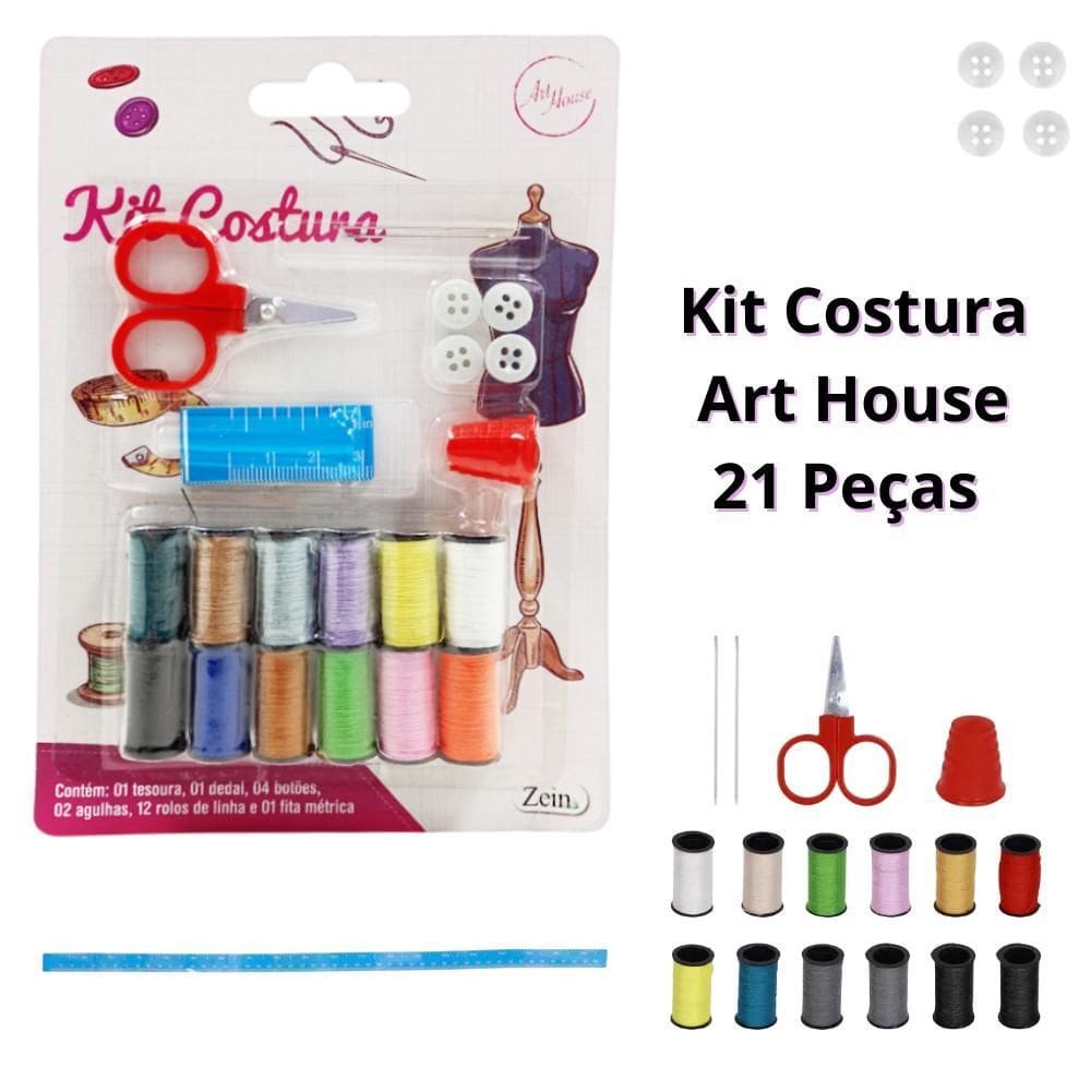Kit Costura Art House 21 Peças