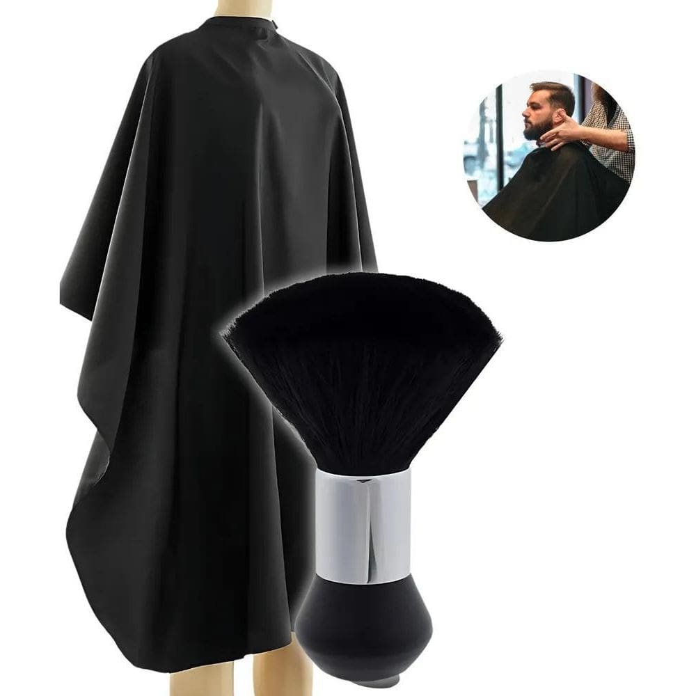 Capa De Corte Barbeiro + Espanador Cerda Macia