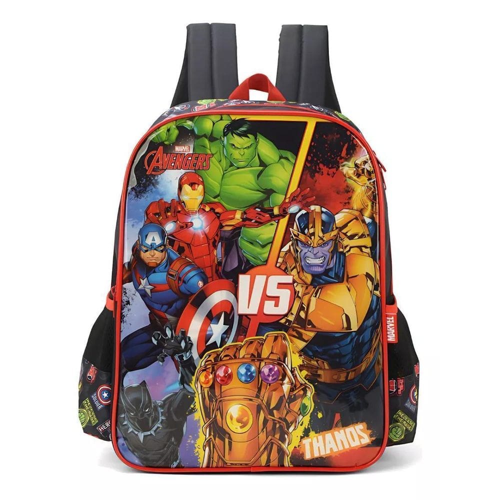 Mochila Escolar Vingadores Heróis - Preta