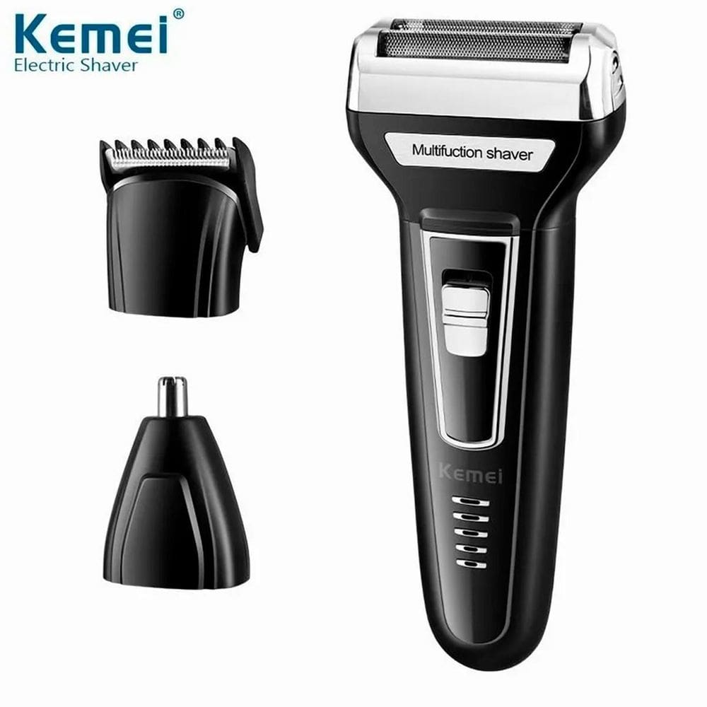 Maquininha Bivolt Kemei 3 Em 1 Para Corte
