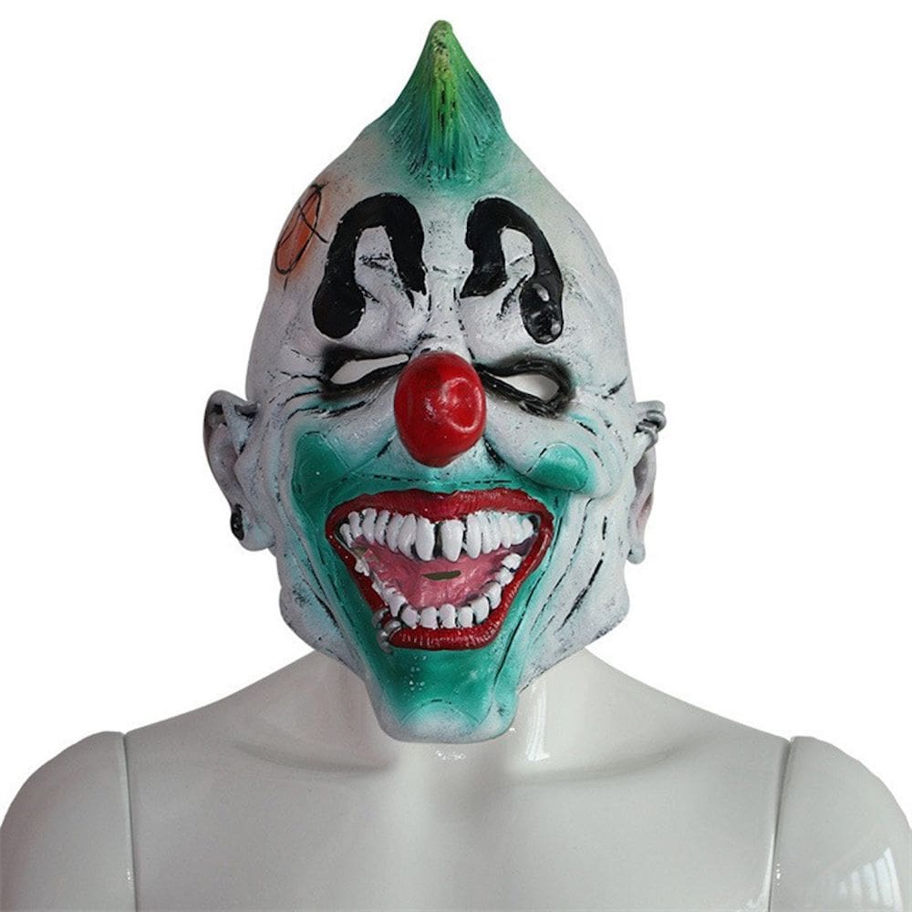 Máscara facial completa de látex Cosplay Headgear Green Hair Joker