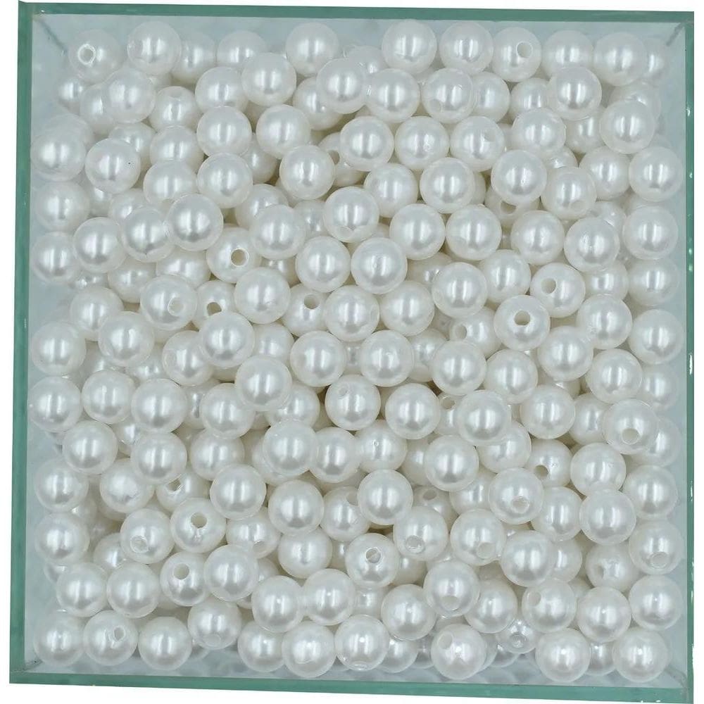 2X Perola Abs Inteira 8Mm C/Furo 1000 Und 250G Perolas Cor B