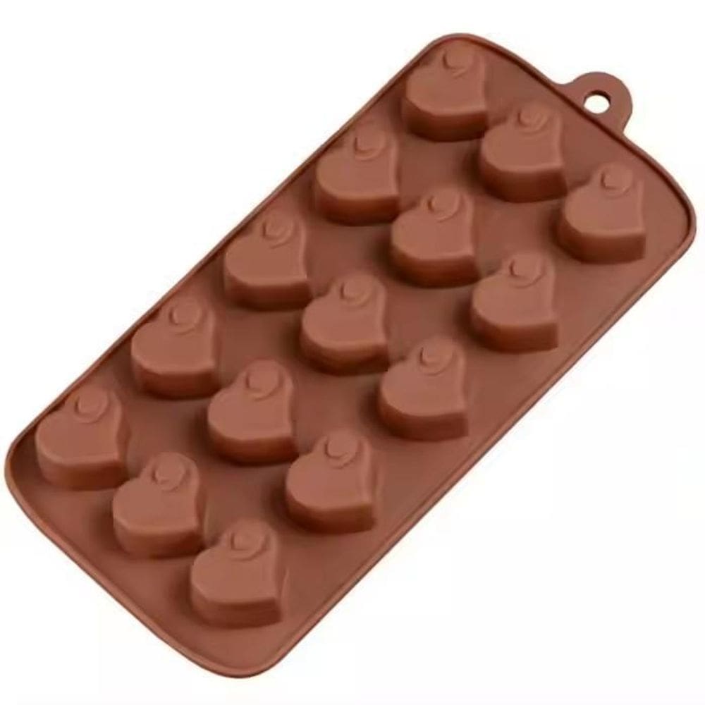 Molde Silicone Chocolate Bombom Coraçao Recheio Licor 22Cm