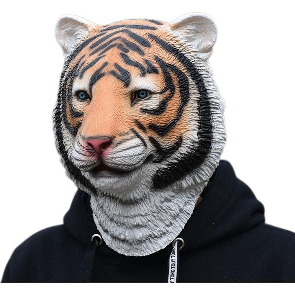 Mask Tiger Latex Cosplay, adereços de fantasia para festa de Halloween