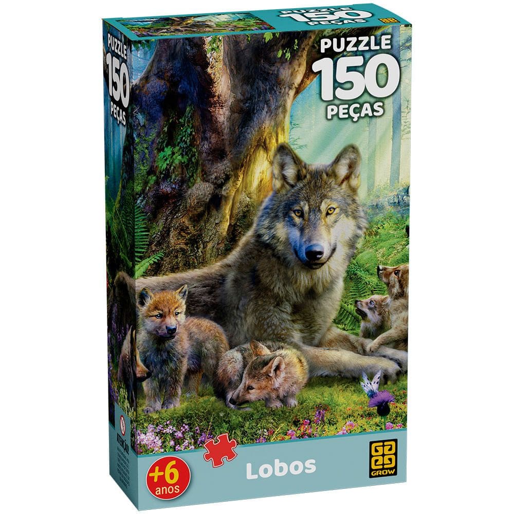 Quebra-Cabeça Lobos 150 Peças - Grow