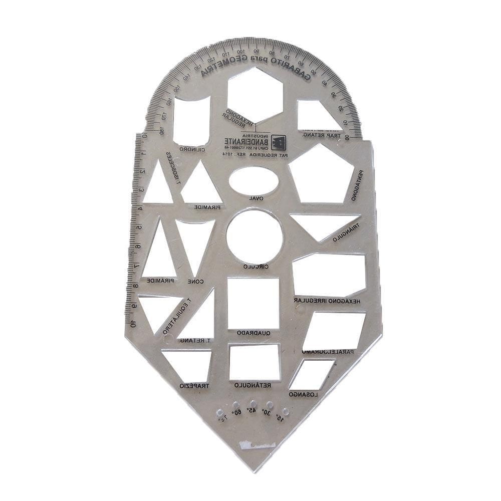 Régua Gabarito Para Geometria 10 Cm 180 Graus Bandeirante