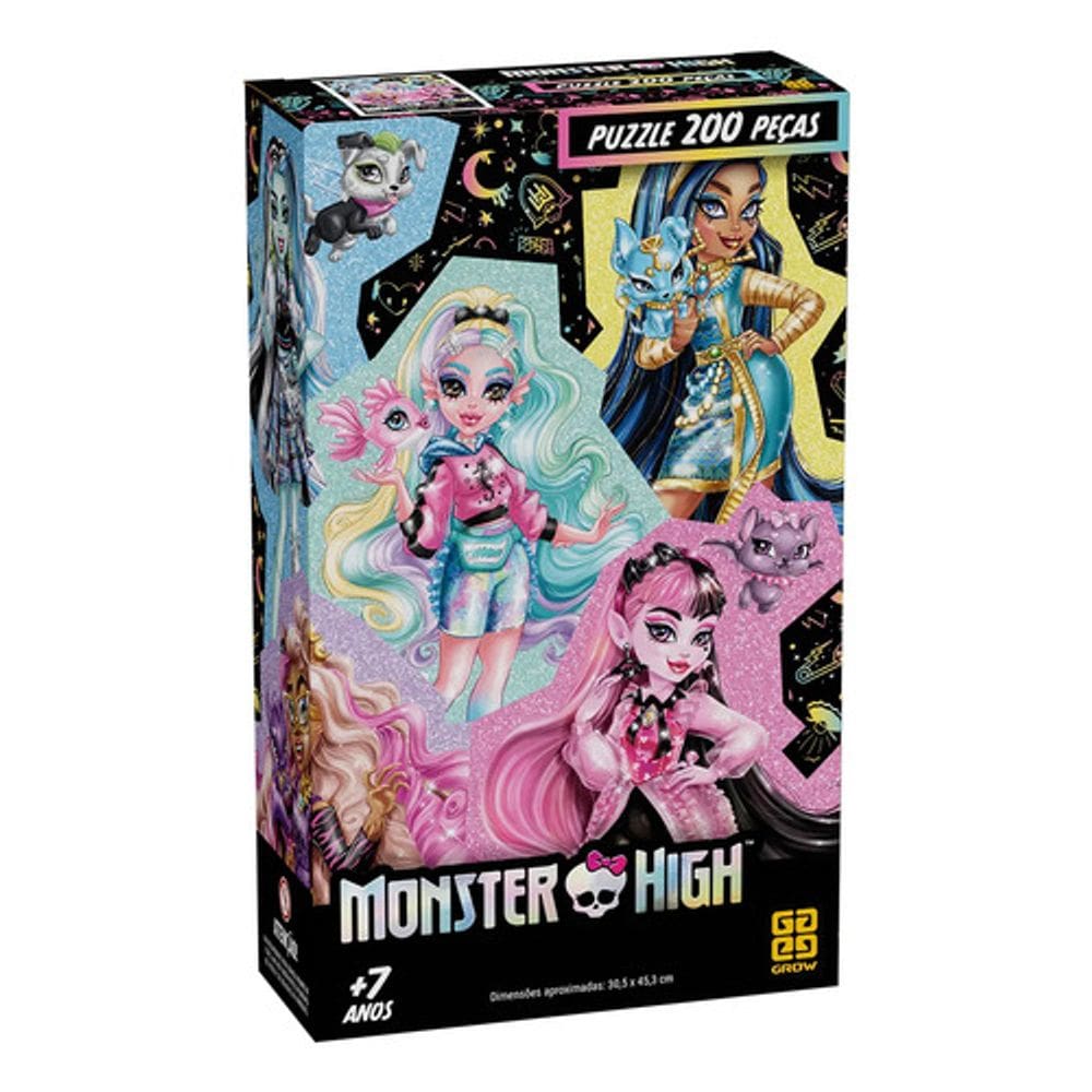 Quebra-Cabeça Monster High - 200 Peças - Grow