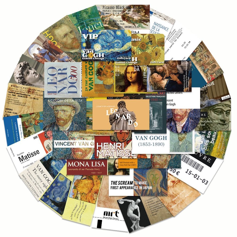 Adesivos, ingresso literário do Anime Art Museum, vinil, 50 unidades