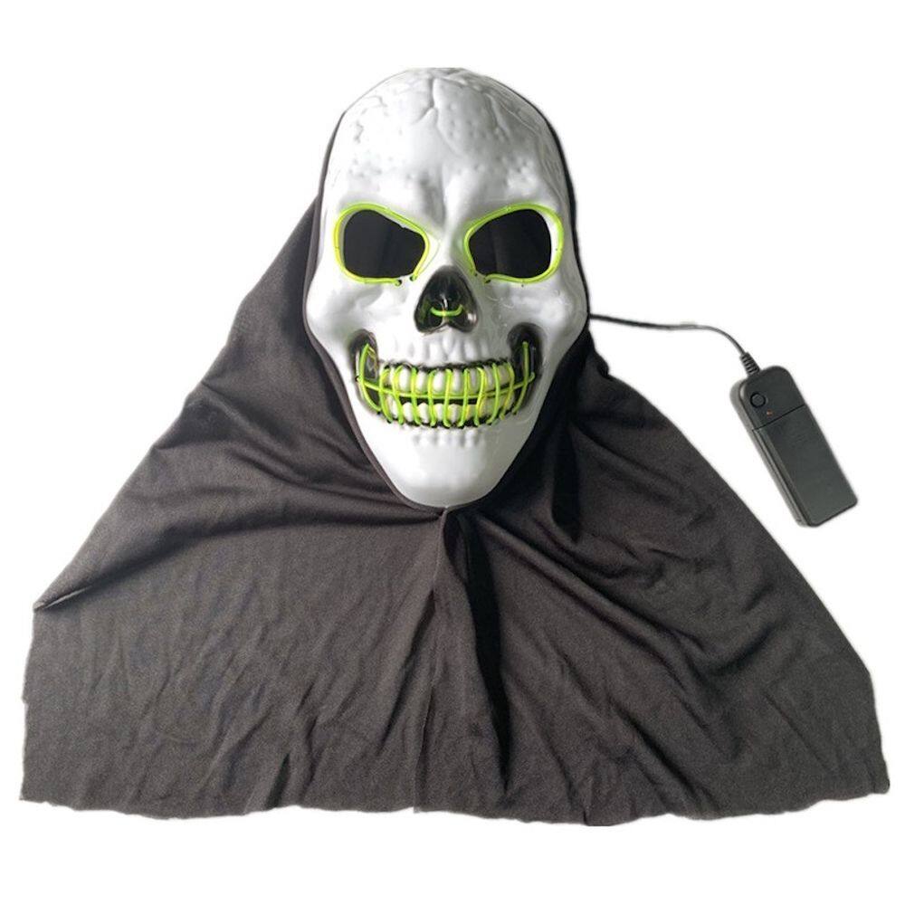 Máscara LED Luminous Horror Skeleton Full Face Cover Traje
