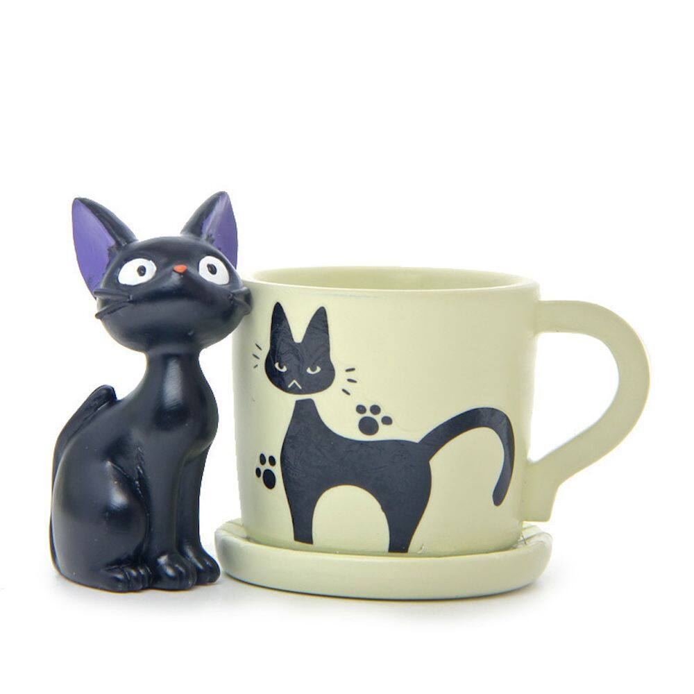 Boneco de anime Black Cat Jiji Mini Flowerpot colecionável