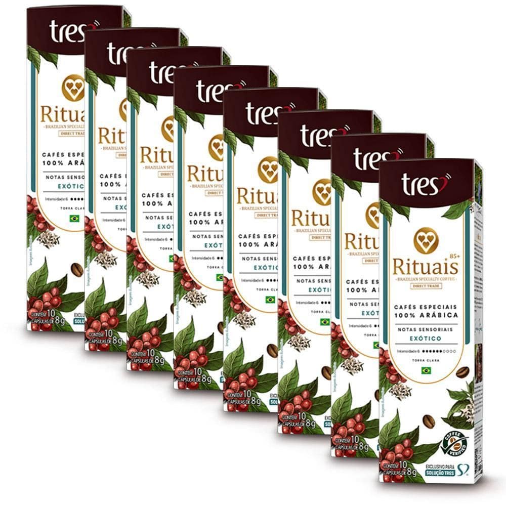 80 Cápsulas Café 3 Corações Rituais Exótico