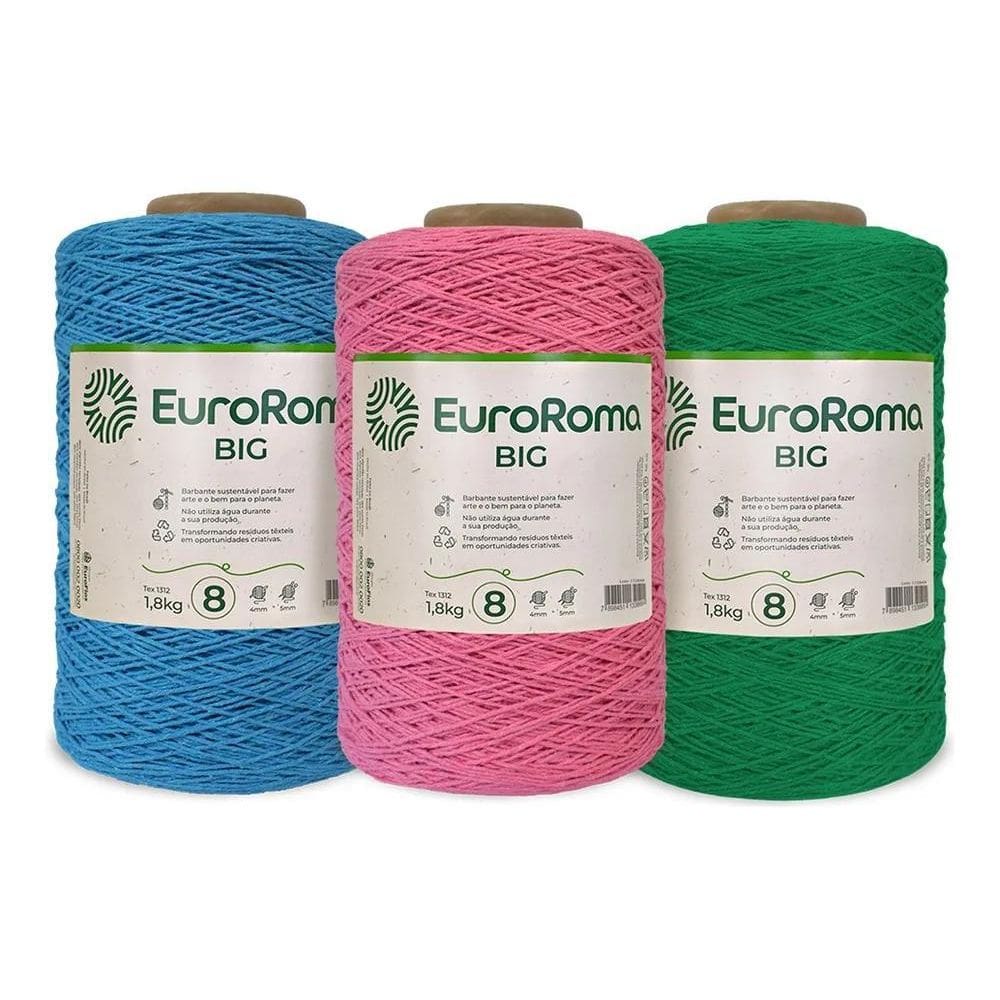2X Barbante Euroroma 1,8 Kg Fio 8 Big Cone- Cores