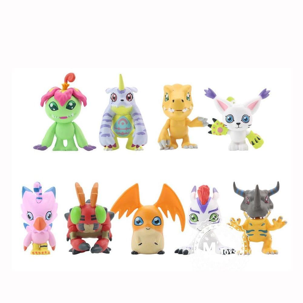 Figure Toy Digimons Adventure, 9 peças, coleção de bonecas de anime em PVC