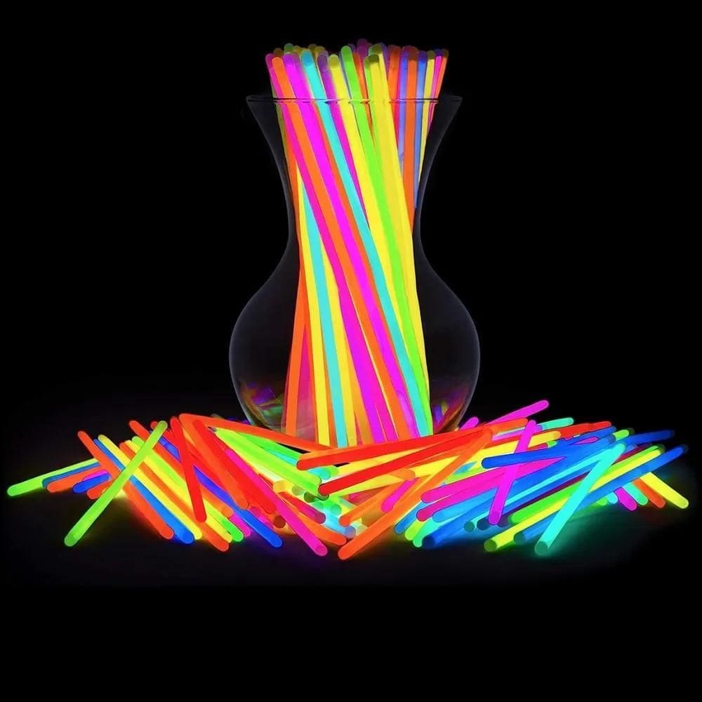 2X Pulseira Neon 100 Und Adereços Balada Fluorescente Festa