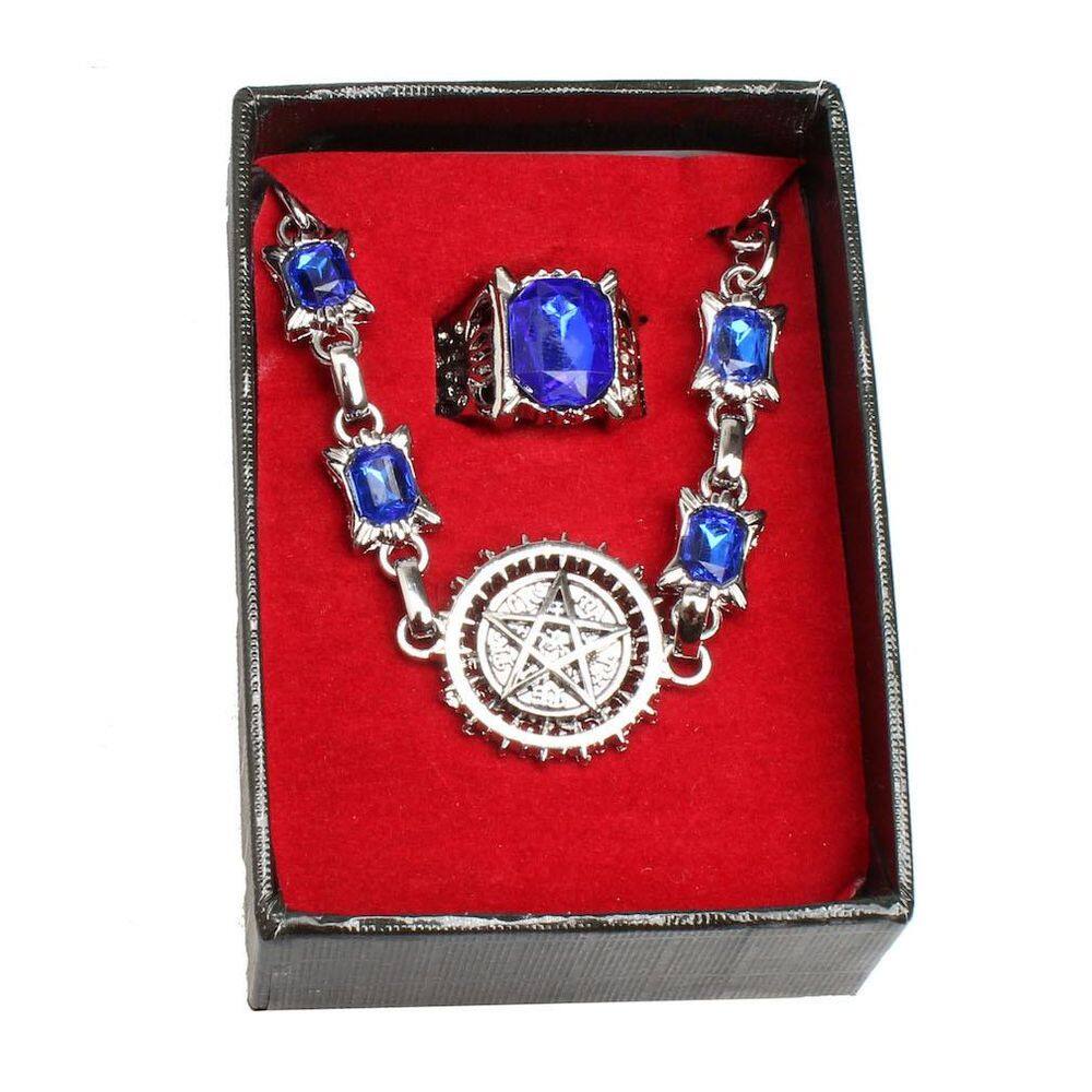 Conjunto de joias Anime Blacks Butlers Sapphire Bracelet Colar