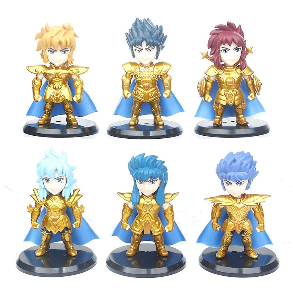 Brinquedo de boneco de anime colecionável, 6 unidades/lote, Golds Saints Seiyas