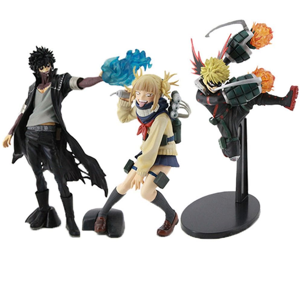 Coleção de brinquedos de figuras de anime My Heros Academias 3 unidades