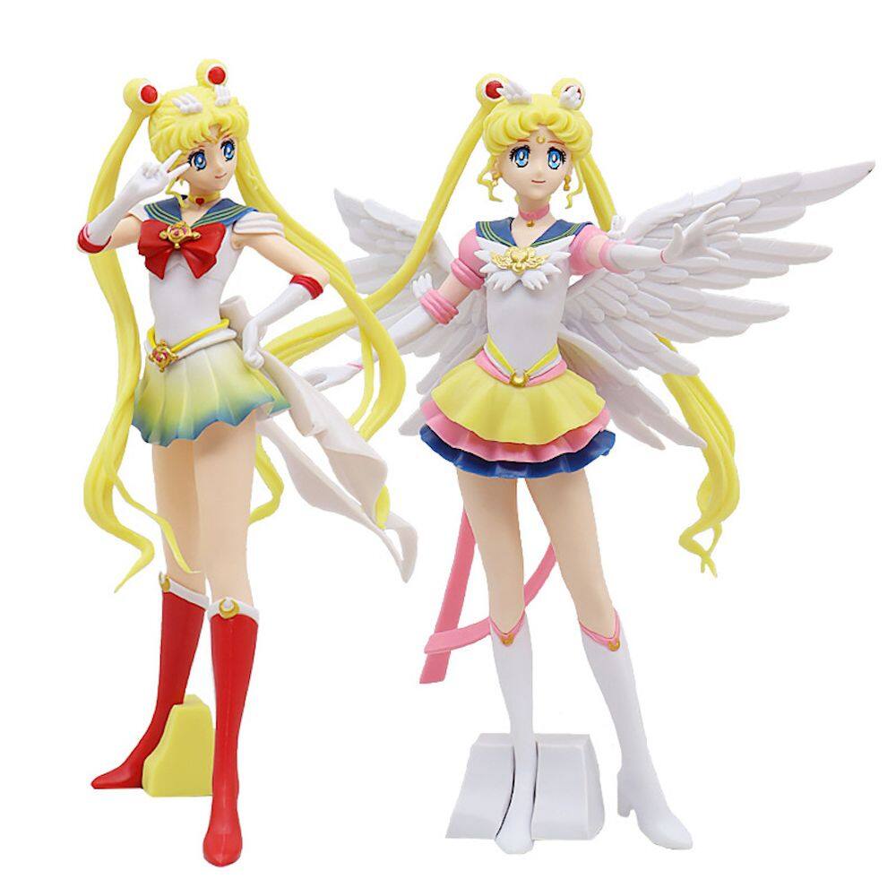 Coleção Figure Toy Sailor Moon Anime, 2 peças de PVC de 23 cm