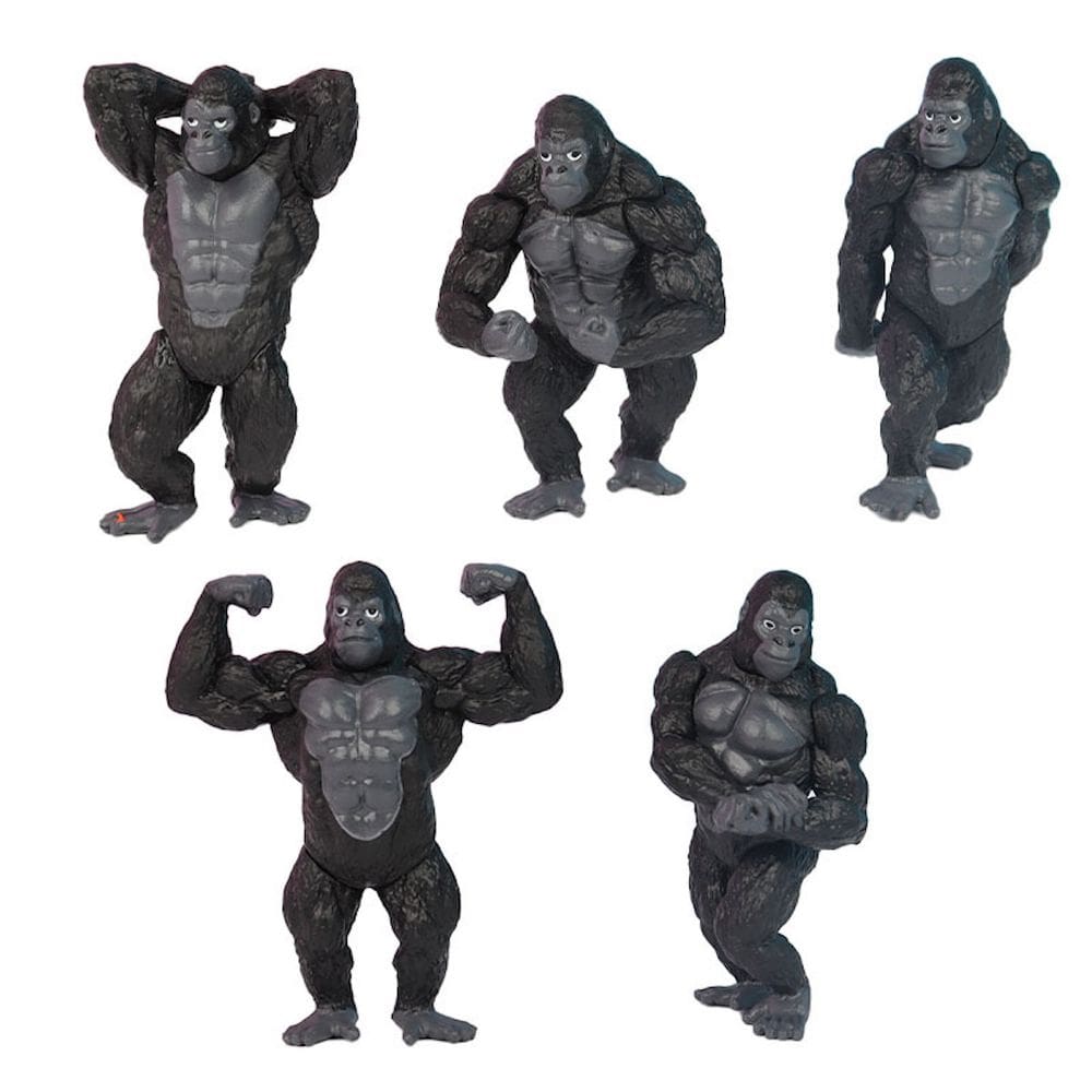 Figura de brinquedo colecionável Fitness Gorilla Black Anime, 5 peças