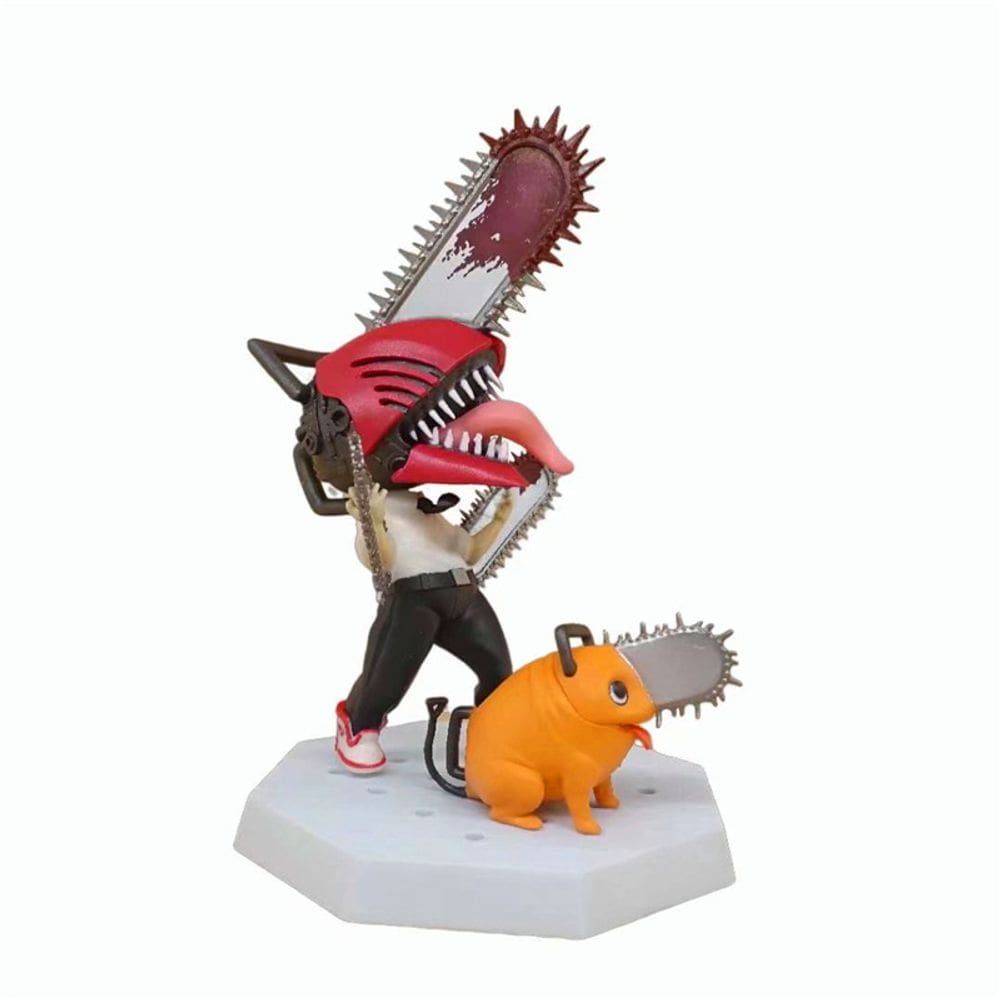 Boneco de anime, modelo colecionável, motosserras, jeans masculinos