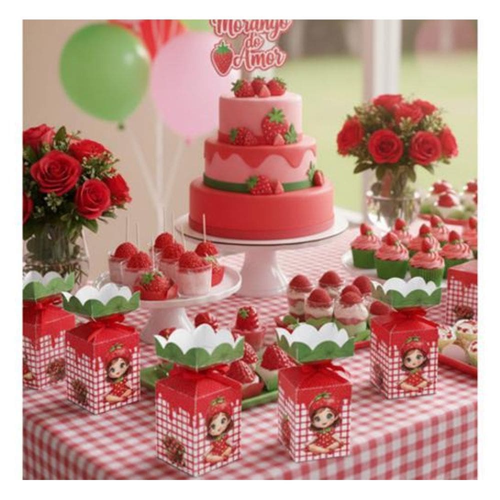 30 Lembrancinha Morango Do Amor Festa Infantil - Meia Bala
