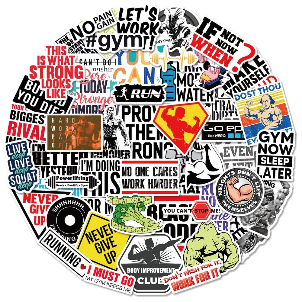 Pacote de adesivos: 50 unidades de adesivos de cultura motivacional para ginástica