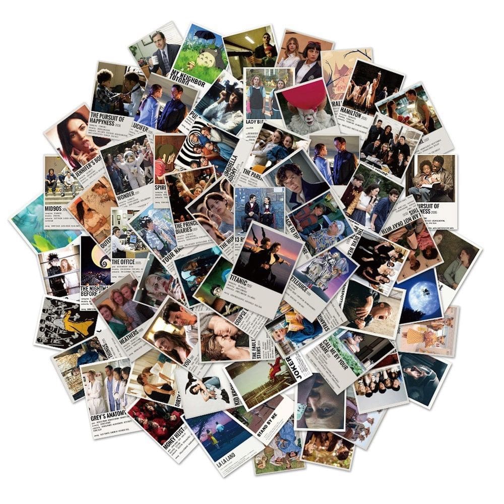 Pacote de adesivos de anime de cinema e TV, 64 unidades, tipo pôster