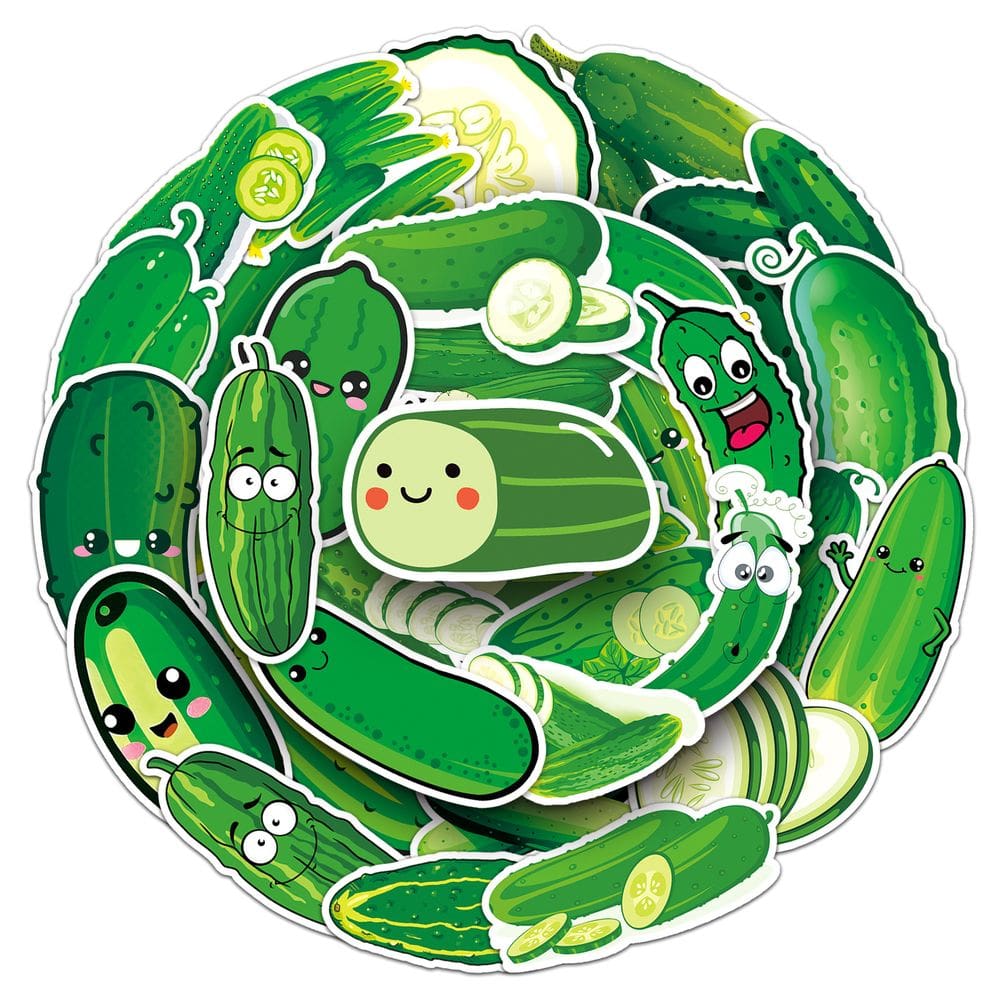 Pacote de adesivos Cucumber Pickle Anime, vinil impermeável, 50 unidades