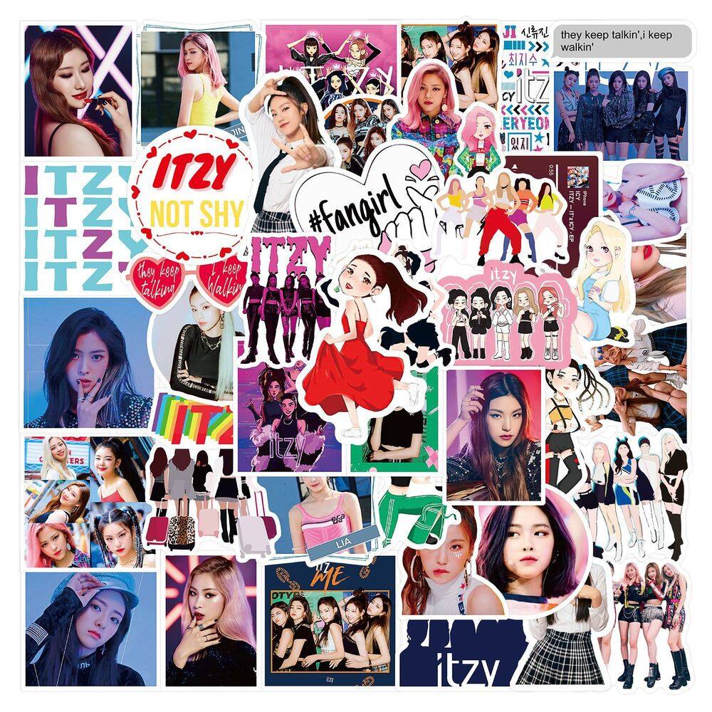 Adesivos Itzys Anime, vinil impermeável, pacote de 50 unidades