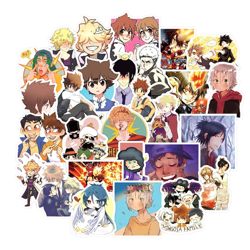 Adesivos Hitman Reborns Anime em vinil impermeável, 50 unidades/pacote