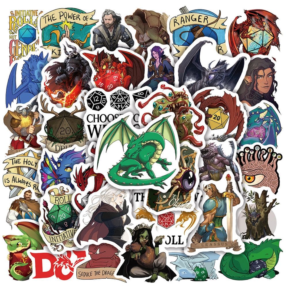 Adesivo Dungeons and Dragons Anime Vinil PVC 50 unidades