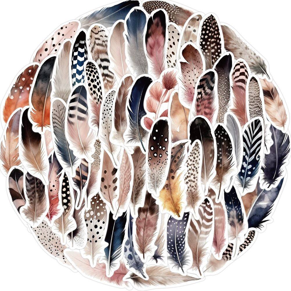 Pacote de adesivos Fantasy Feathers Anime Waterproof Vinil 64 unidades