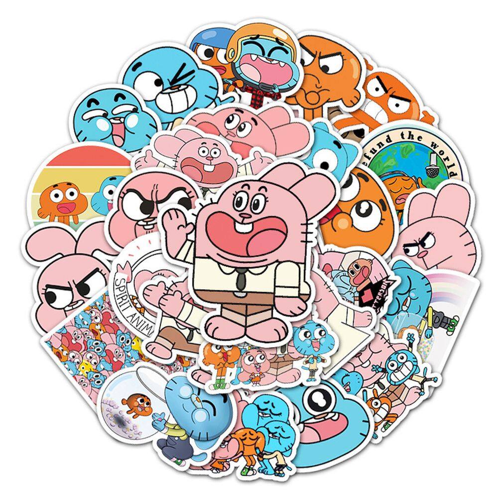 Adesivos Gumballs Anime Cartoon 50 unidades de PVC impermeável