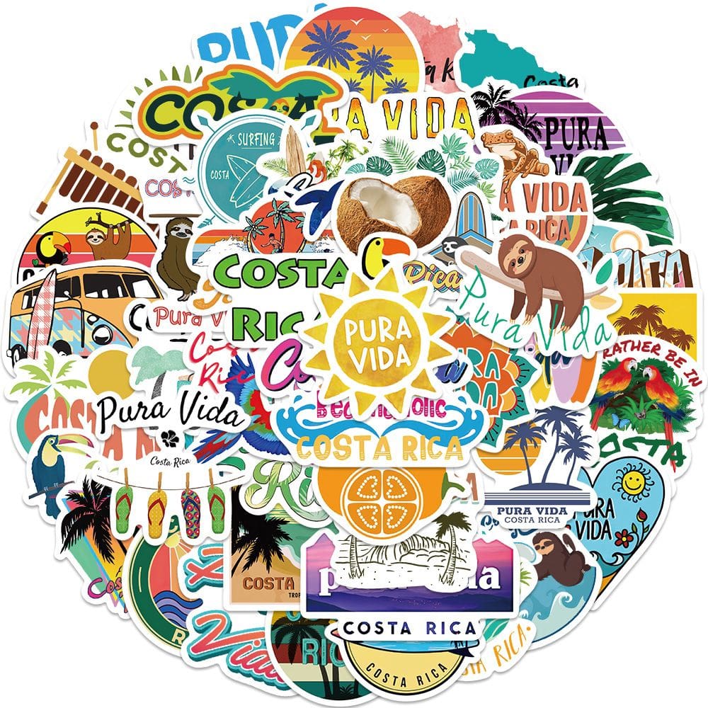 Pacote de adesivos de vinil impermeável de anime Costa Rica, 50 unidades