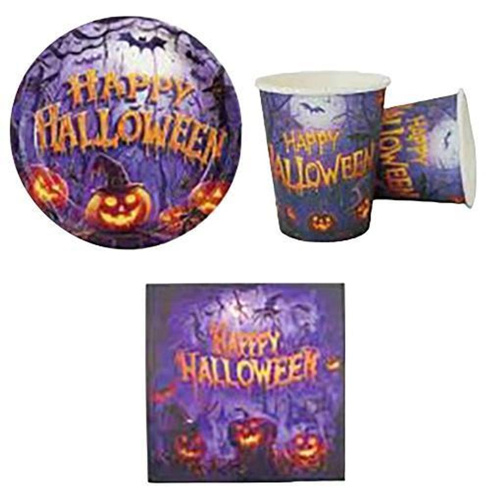 Kit 40 Prato Copo Papel Halloween Dia Das Bruxas Papel Festa