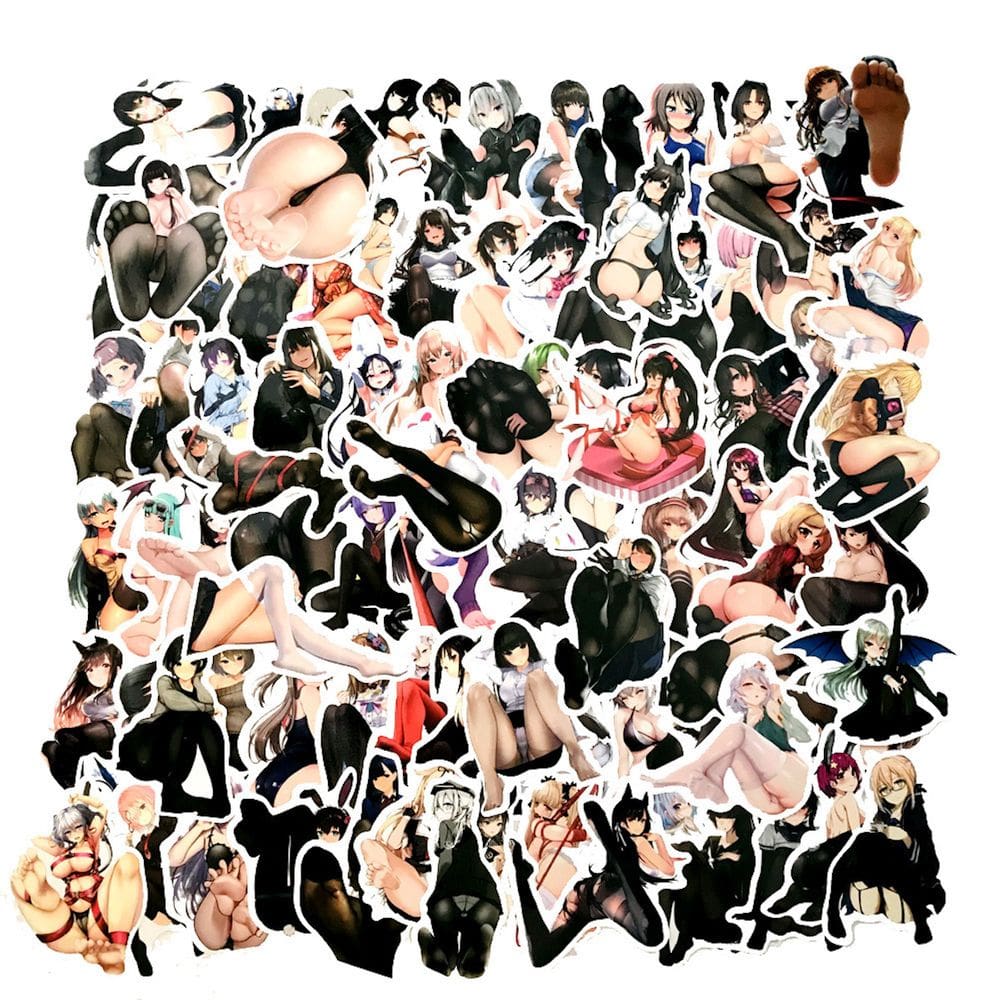 Adesivos, 100 unidades, adesivos de desenhos animados hentais para impermeabilização