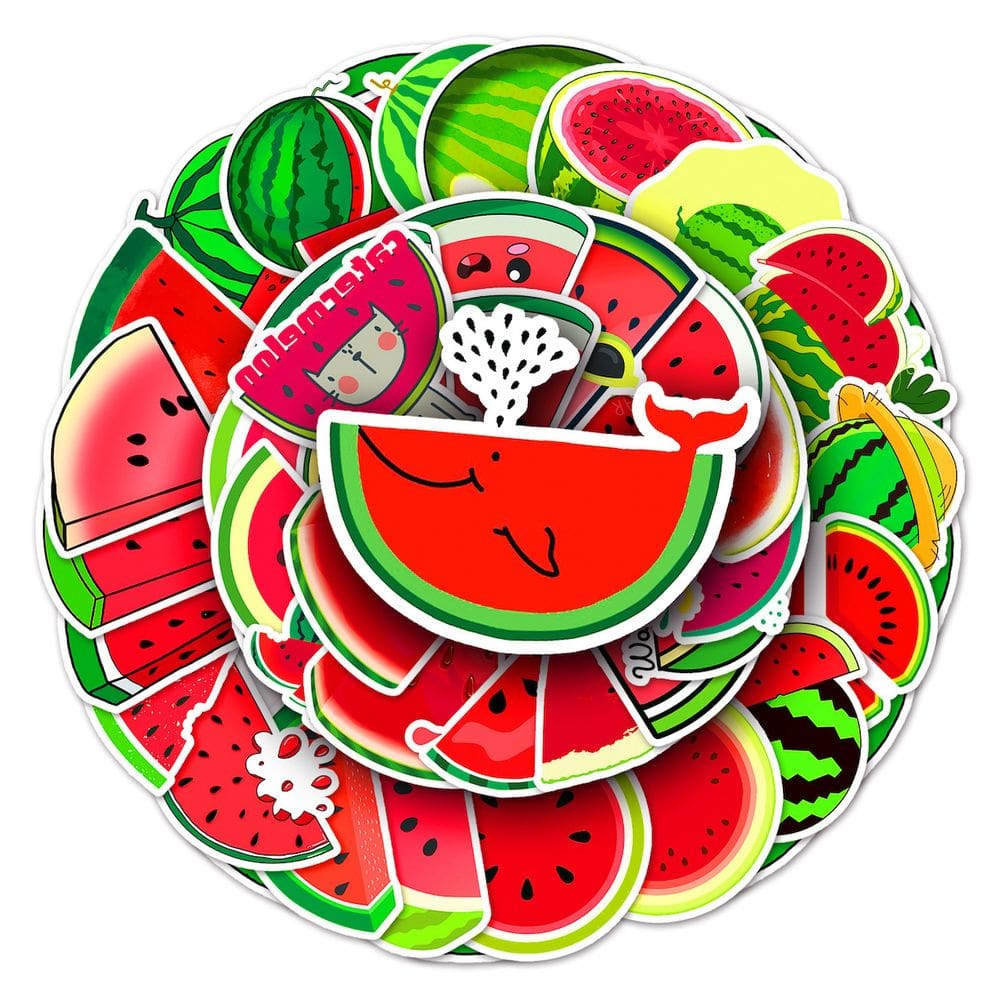 Adesivos Watermelon Fruit Anime Cartoon 50 unidades de PVC para bricolage