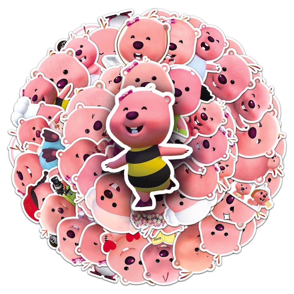 Pacote de adesivos Loopys Anime, 50 unidades de adesivos decorativos de desenhos animados