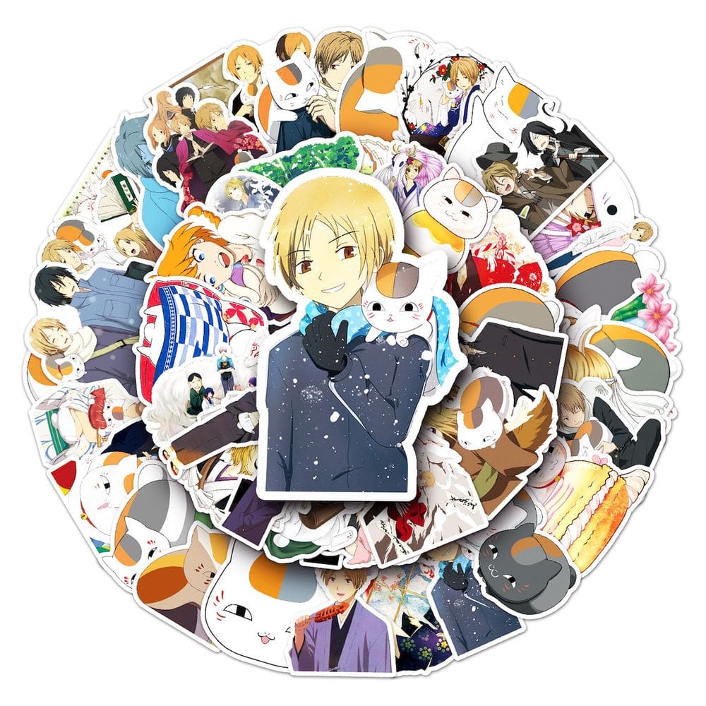 Adesivos Natsume`s Friends Anime Vinil PVC Pacote de 50 unidades