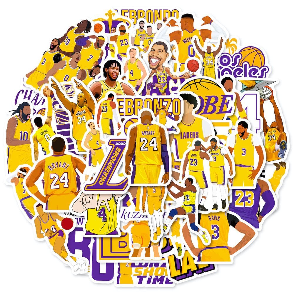 Adesivo de 50 unidades de anime 24 Kobes Bryants Vinil Cartoon Anime