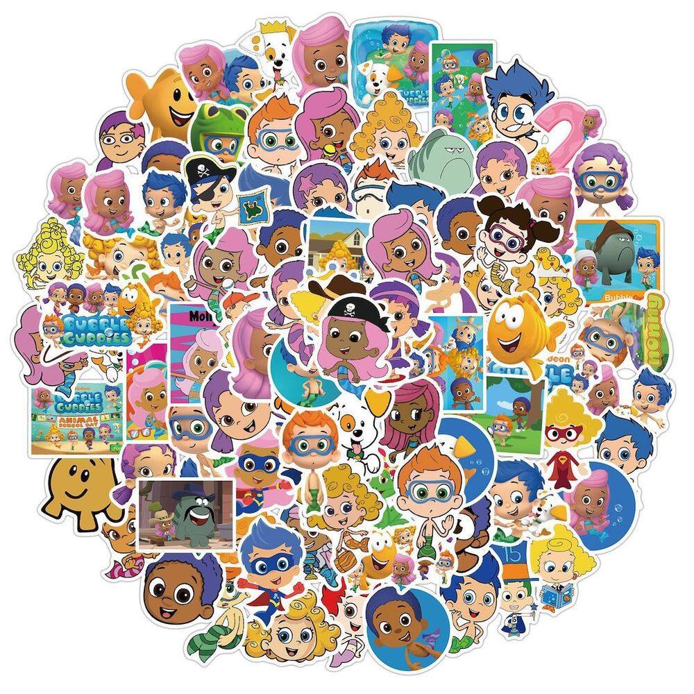 Adesivo de 100 peças Anime Bubbles Guppiess Vinil Cartoon Anime